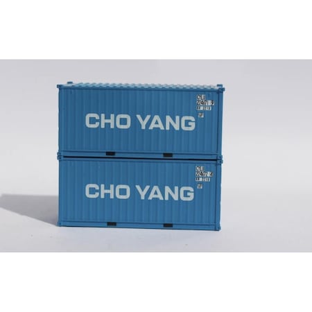 Jacksonville Terminal 20 ft. N Scale Cho Yang Container, White, 2PK JTC205430